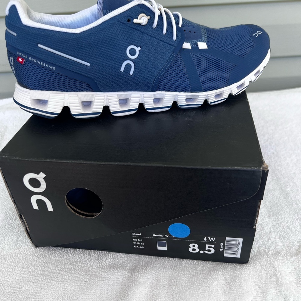 On Cloud Denim White 8.5 clouds